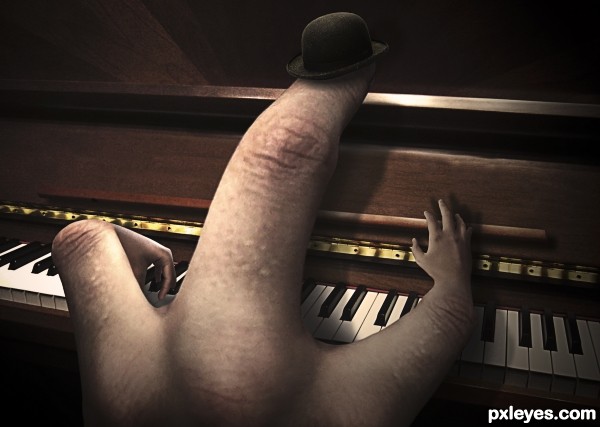 The Piano Hand photoshop picture